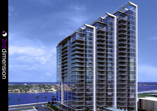 Exterior 3D Render of Condominium Development Florida