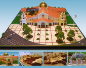 Spanish Mission Style Architectural Scale Model
