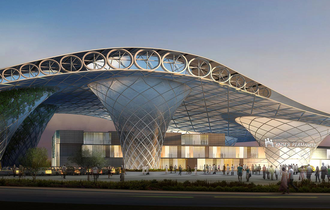 Kaiser Hospital competition CGI rendering
