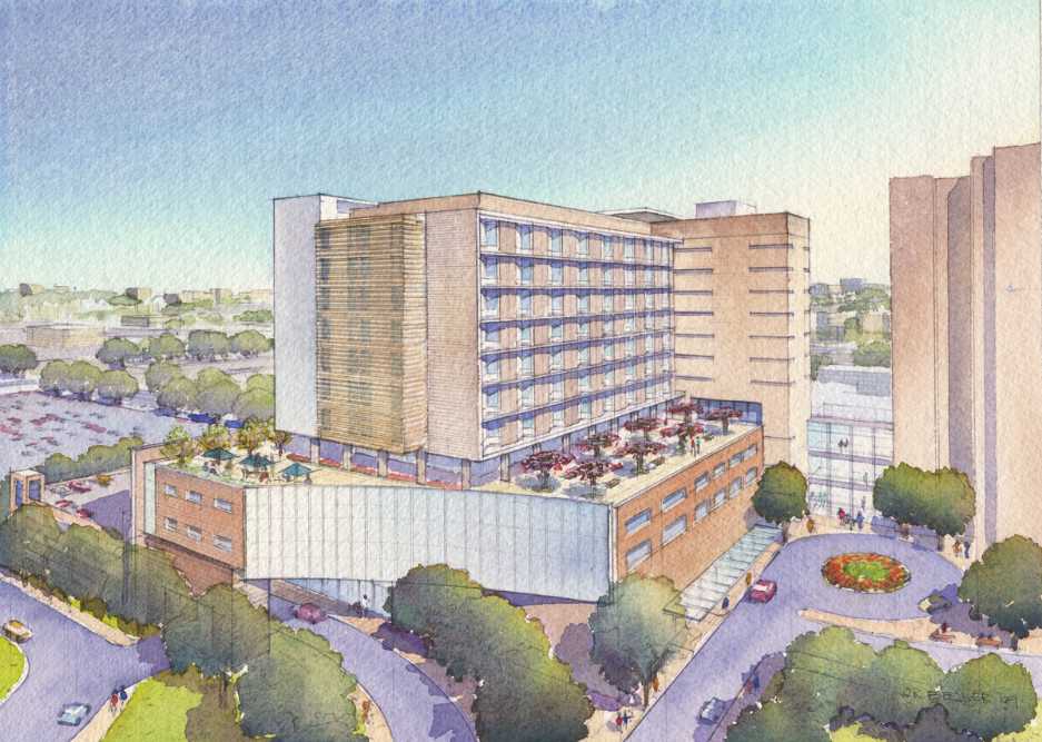 Education campus watercolor rendering
