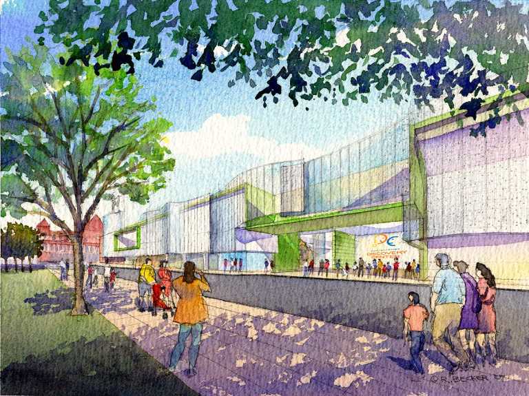 Gyroscope exterior watercolor rendering