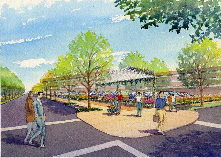 Kaiser Westside trellis watercolor rendering