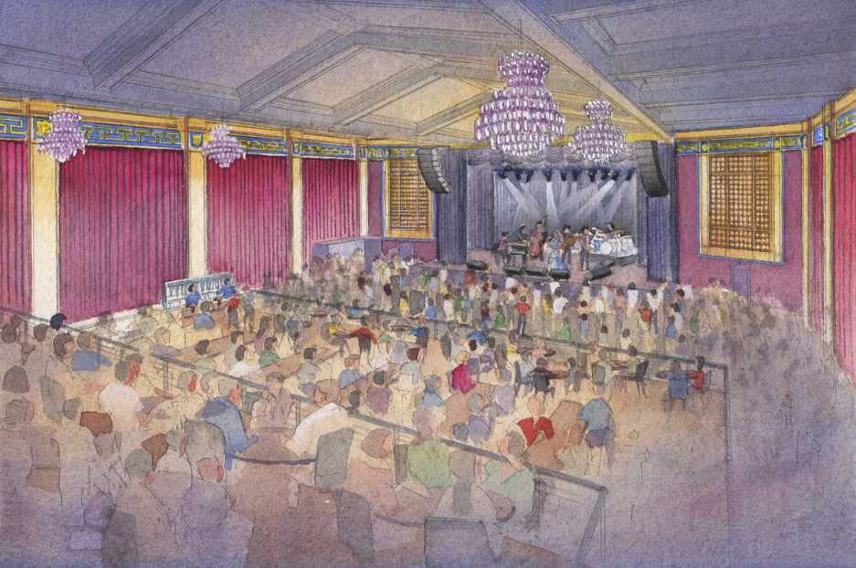 UC interior watercolor rendering