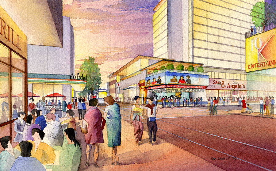 WRNS 10K Studio Live Sacramento watercolor rendering