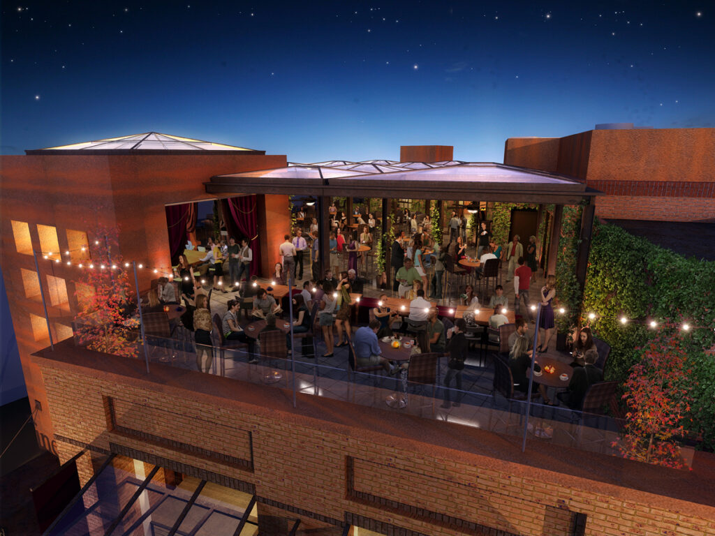 1500 rooftop bar rendering view 2