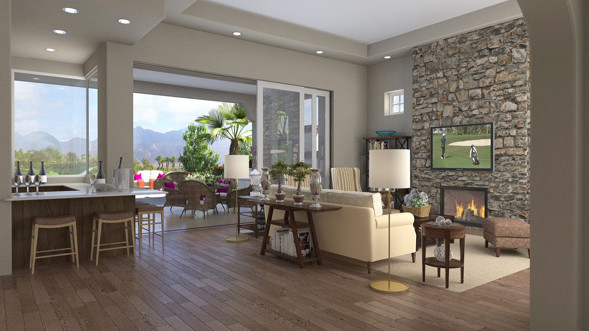 Residence great room rendering