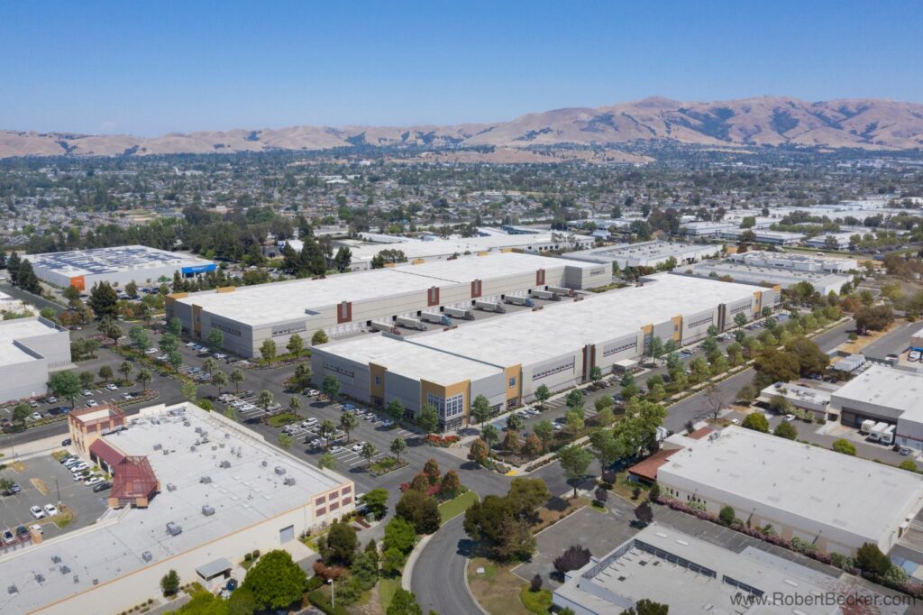 Second exterior view of the Albrae and Encyclopedia industrial warehouse in Fremont, CA for Scannell Properties