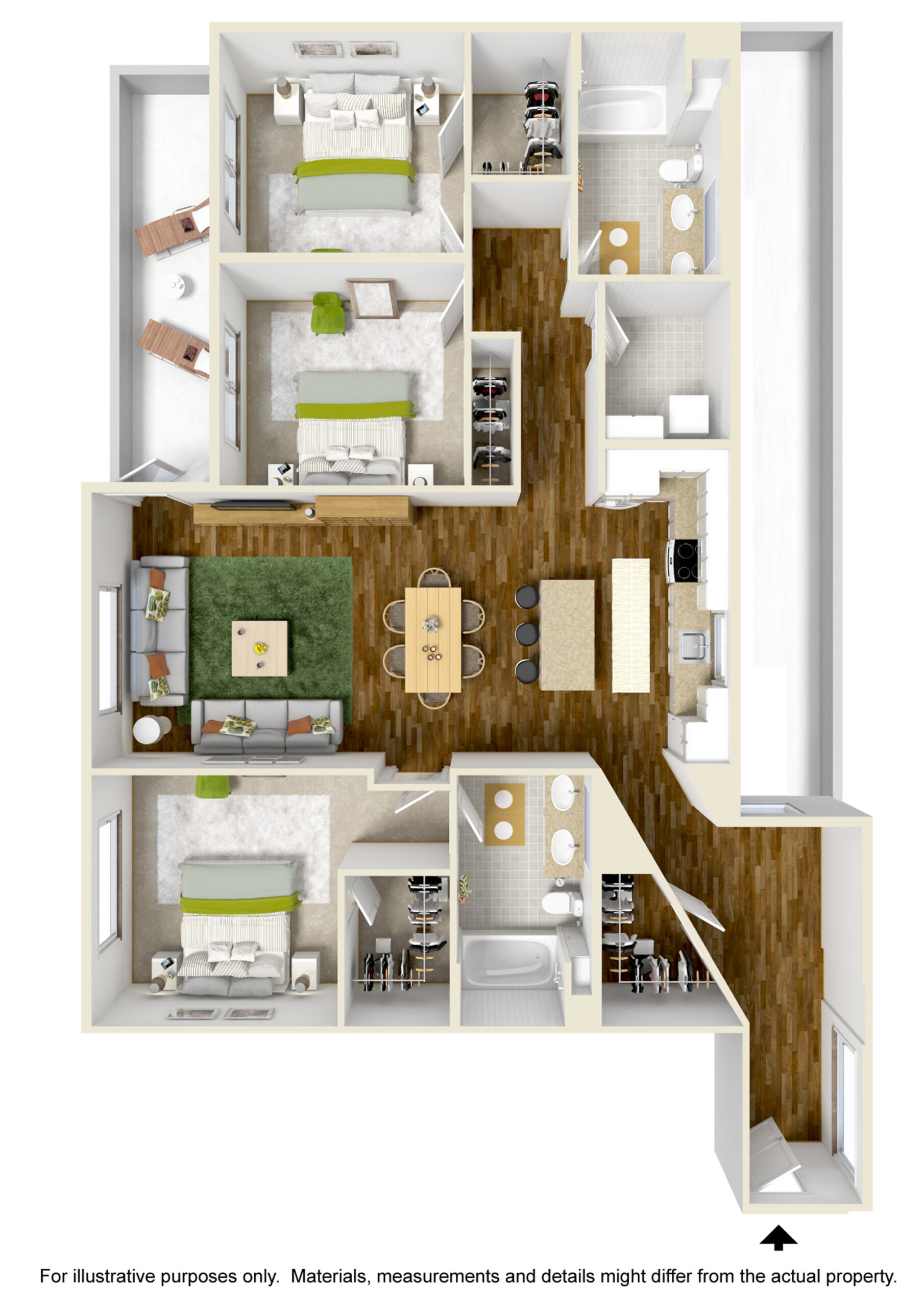 3D floor plan rendering
