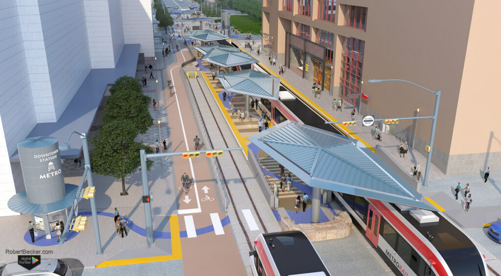 CMTA Downtown Station aerial rendering