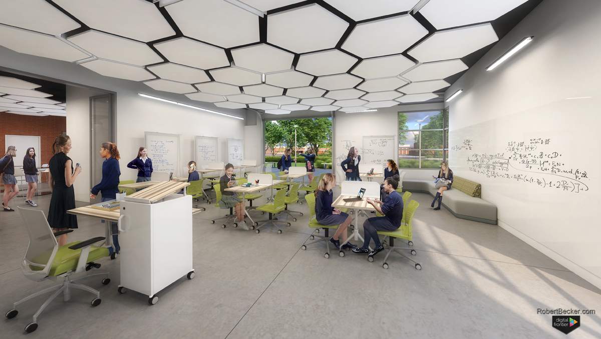 Carondelet High School classroom rendering
