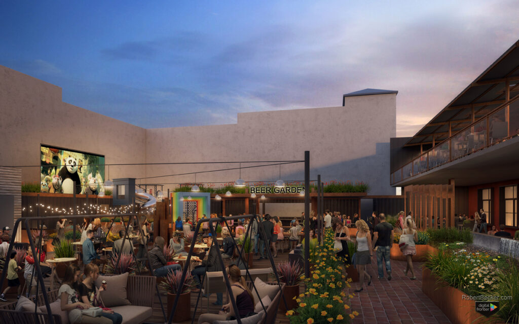 Foundry Courtyard dining rendering