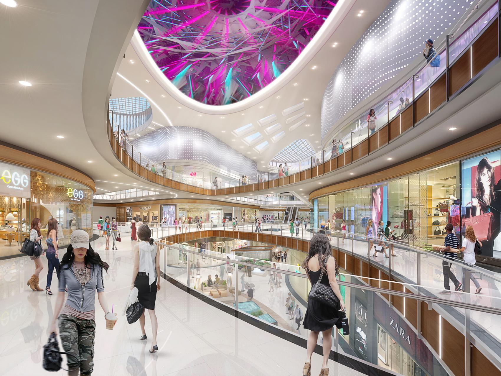 Interlomas center court CGI rendering