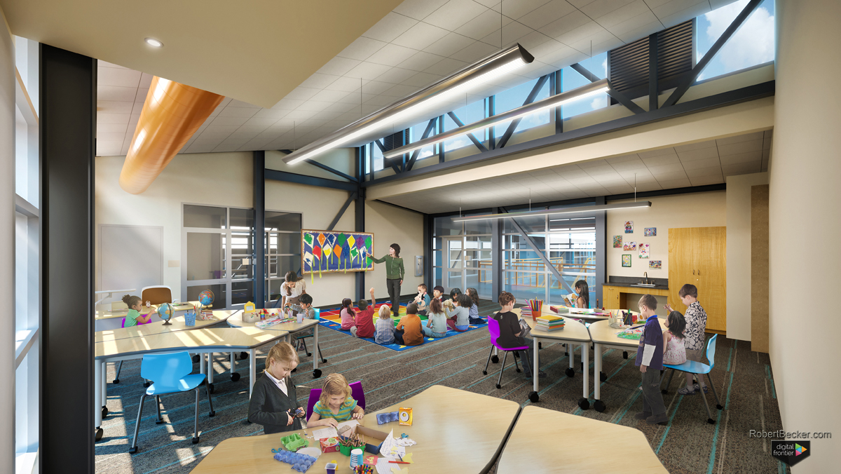 Marin Elementary School classroom rendering