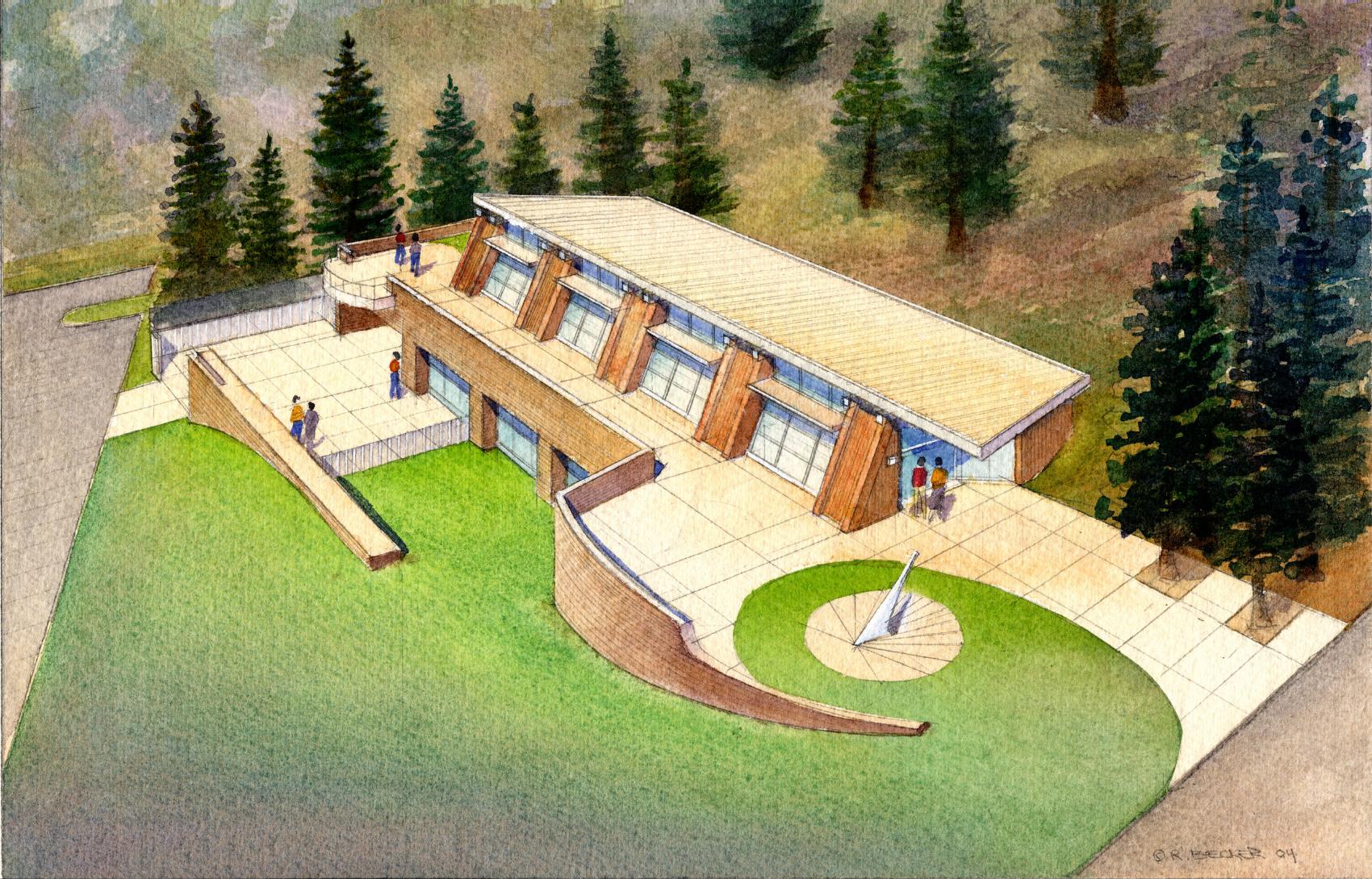 RSK CSU Humboldt SERC watercolor rendering
