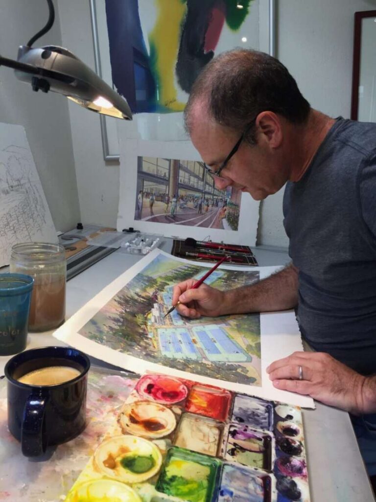Portrait of Robert Becker, architectural rendering artist
