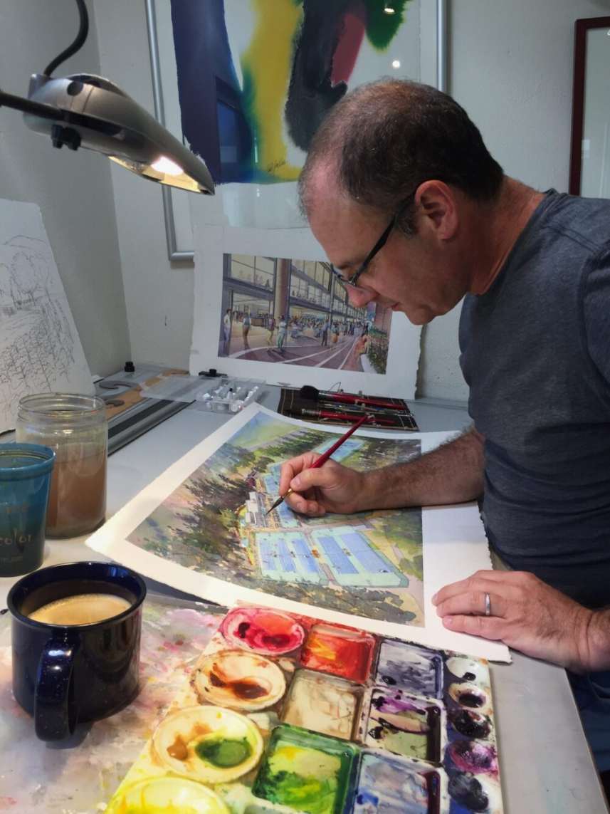Portrait of Robert Becker, architectural rendering artist