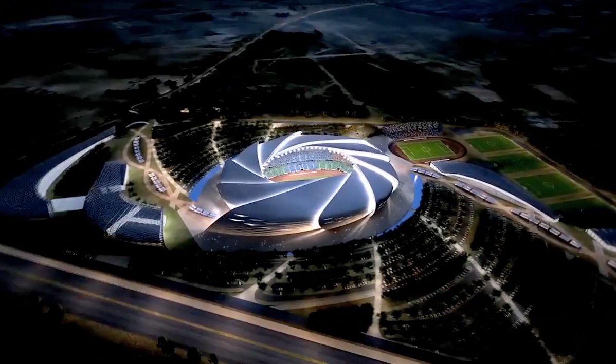 Stadium architectural aerial rendering