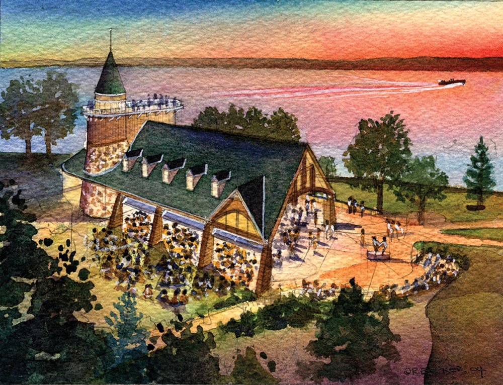 Performing Arts building watercolor sketch
