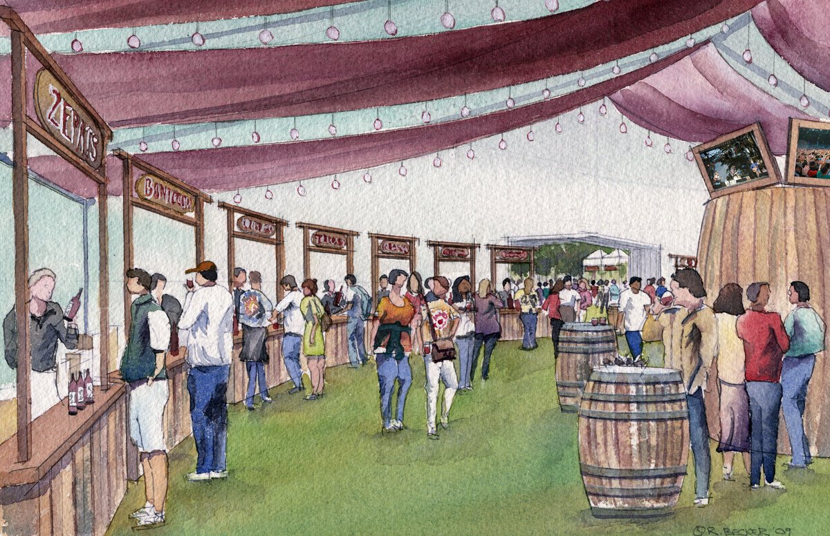 Outside Lands Winehaven Tent watercolor
