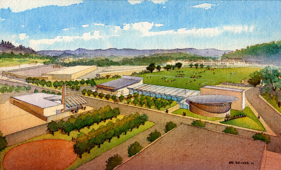 GHCP Scotts Valley aerial master plan watercolor