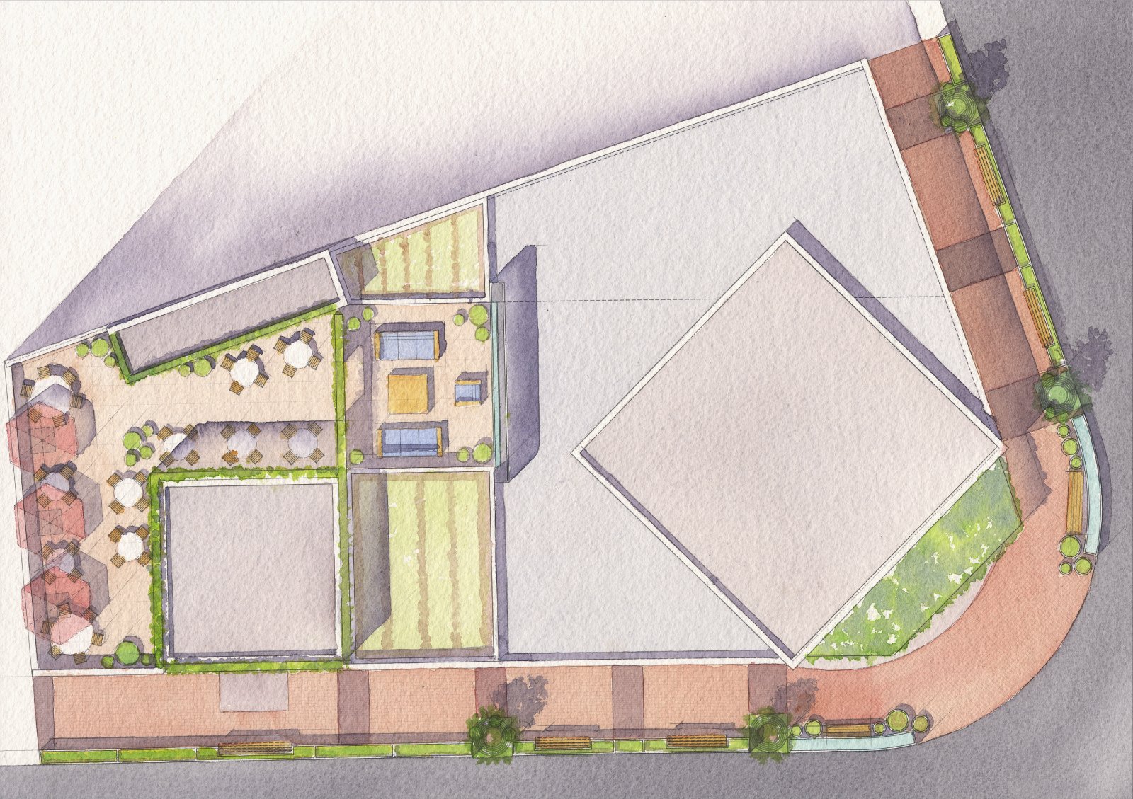1500 Mount Diablo Walnut Creek watercolor site plan