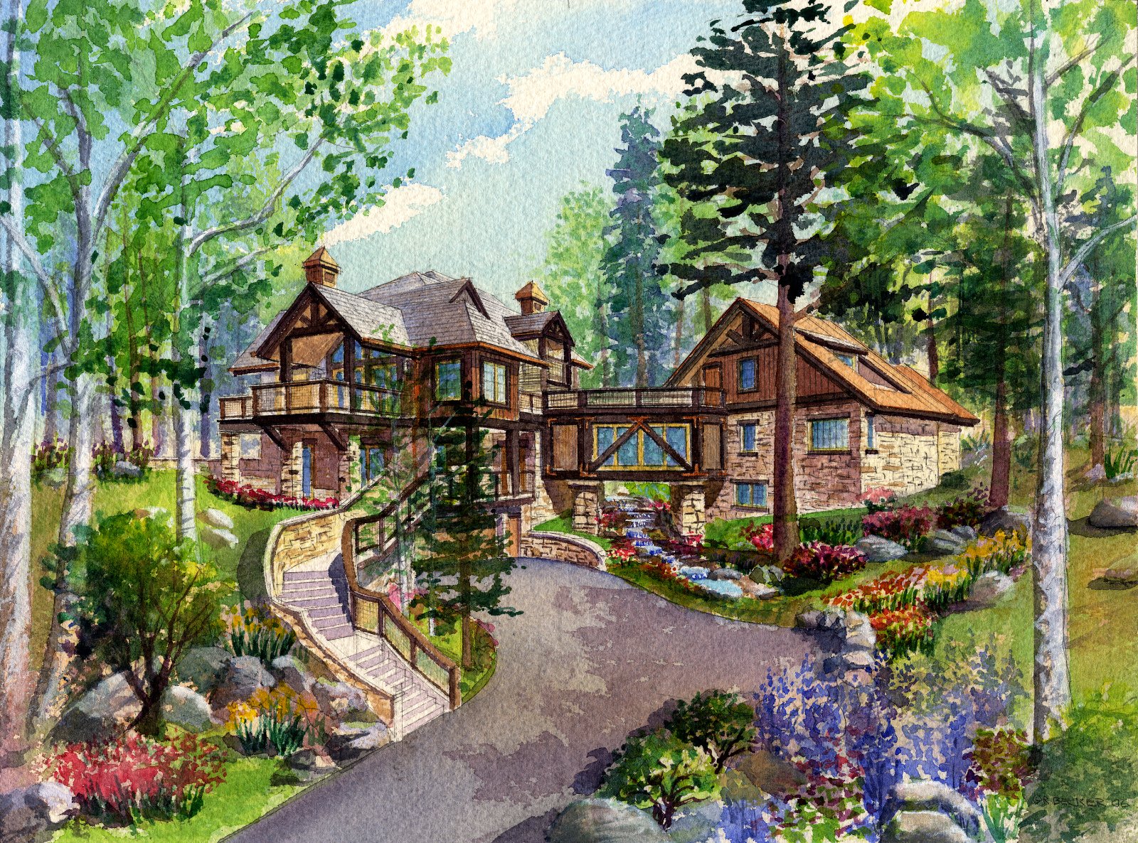 Resort Design Associates Vail residential watercolor