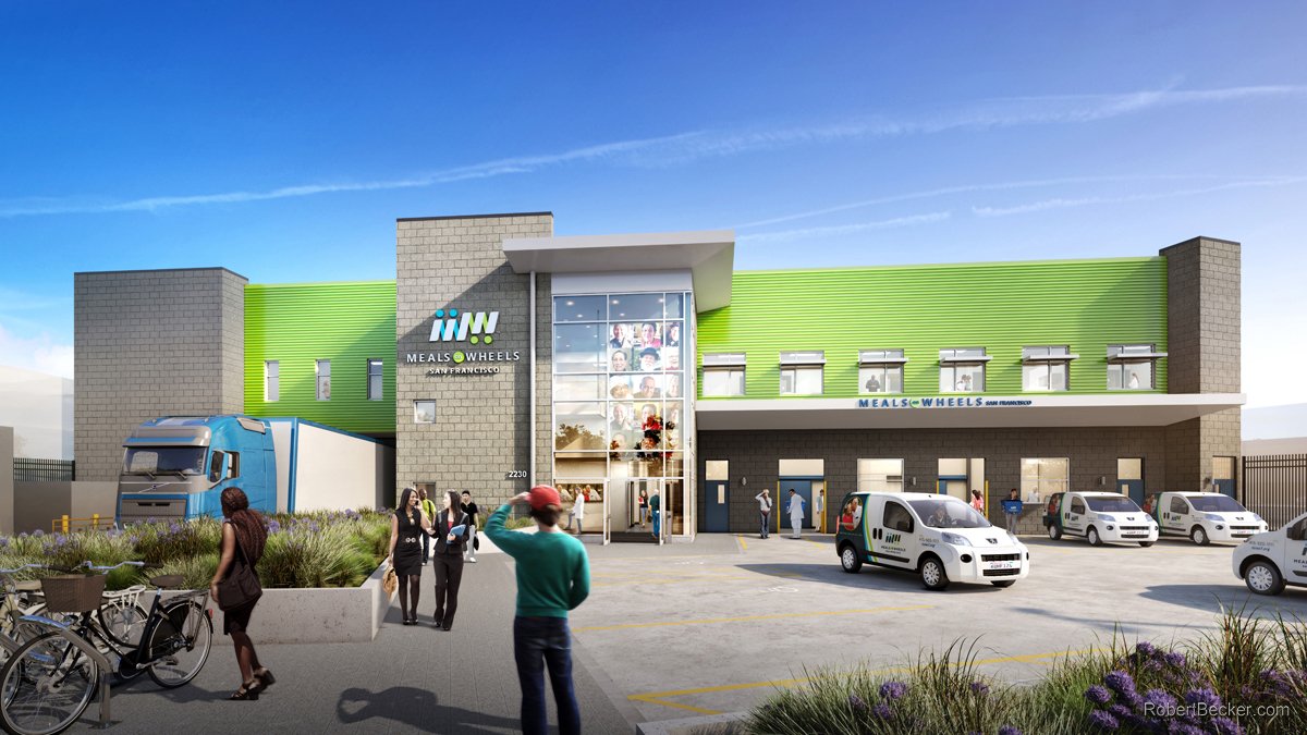 Meals On Wheels SF vans and light canopy rendering