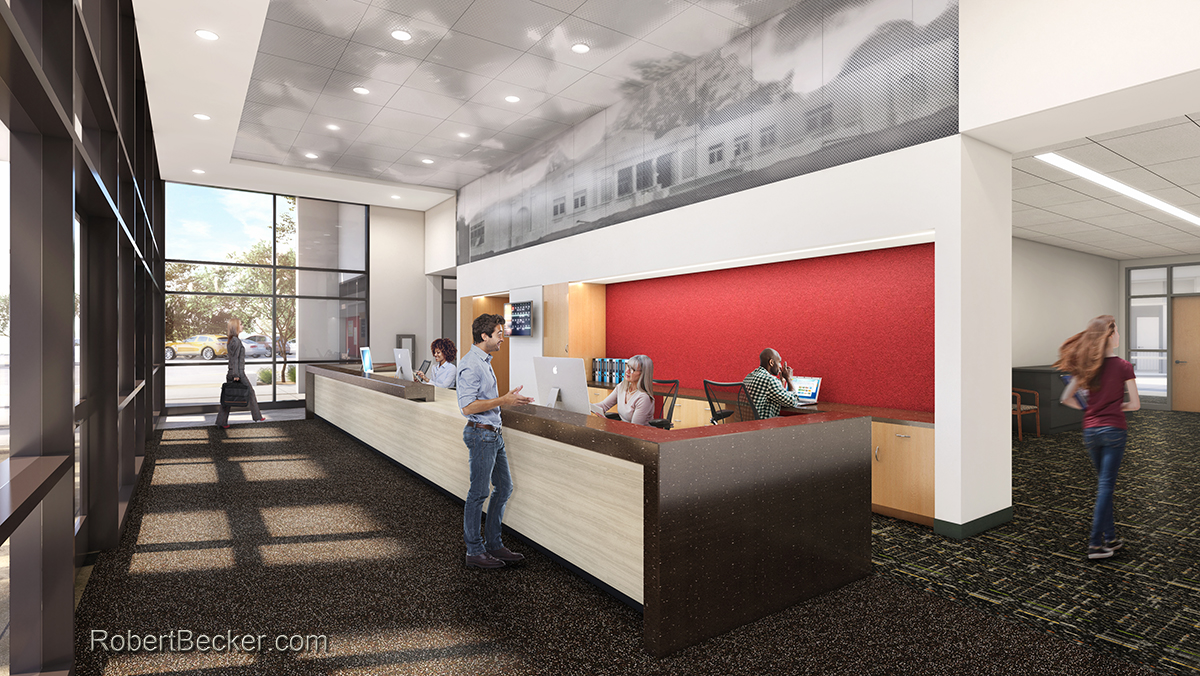 High school architectural rendering