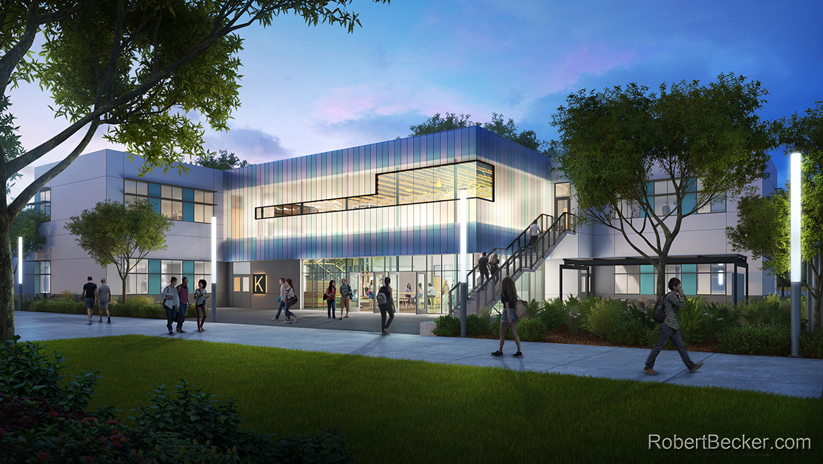 High school architectural rendering