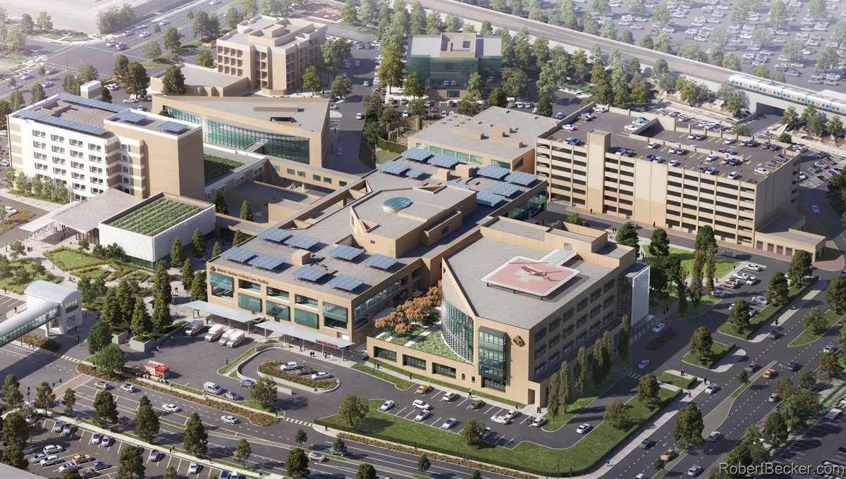 Aerial architectural rendering