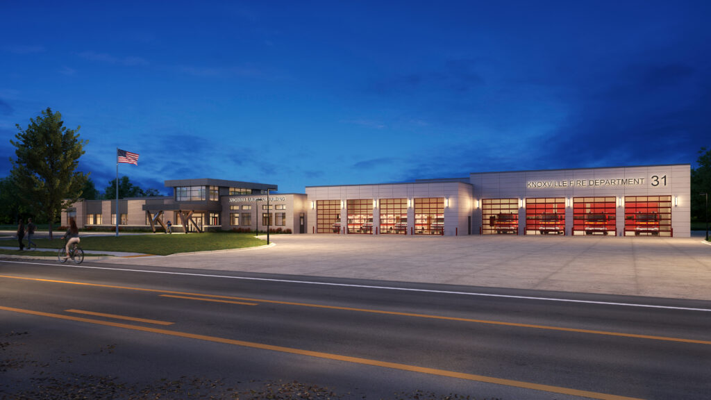 Civic building rendering view 4