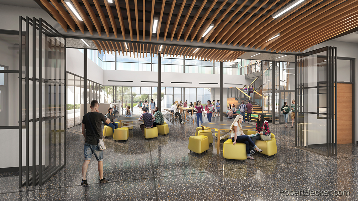 High school architectural rendering