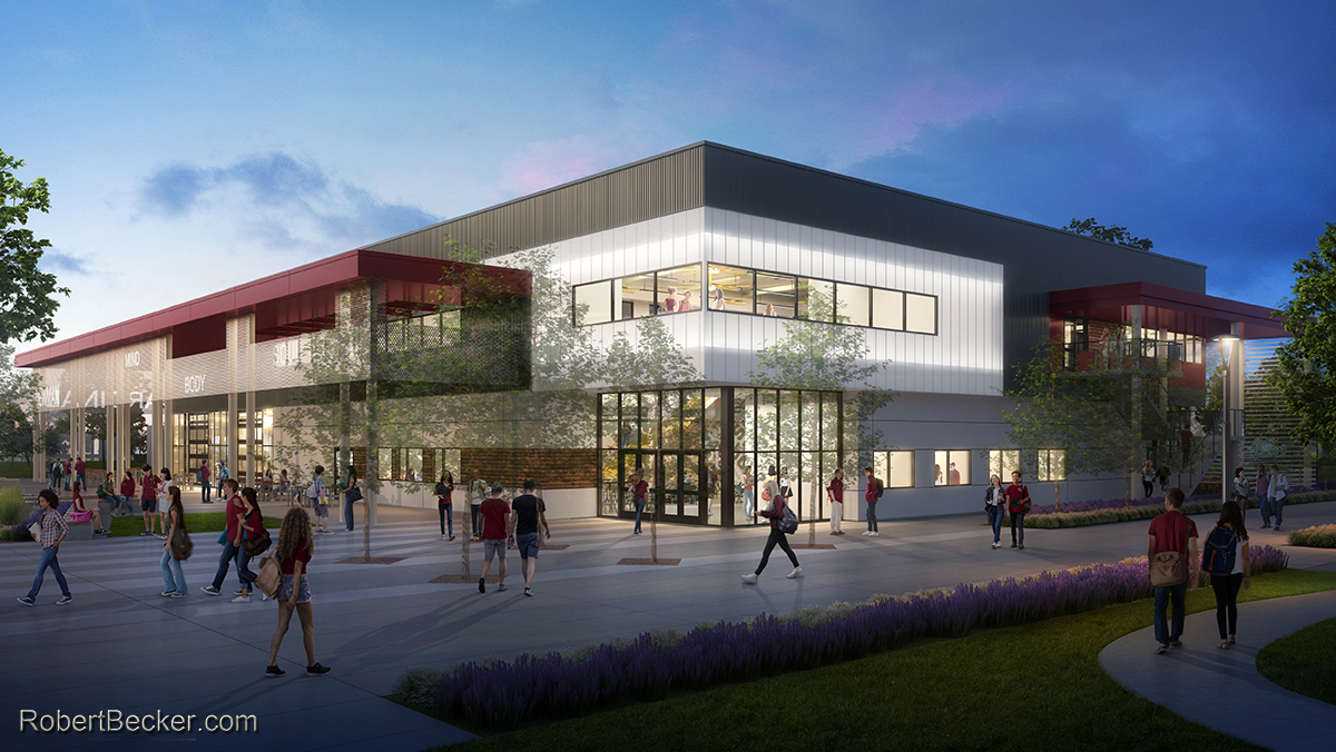High school architectural rendering
