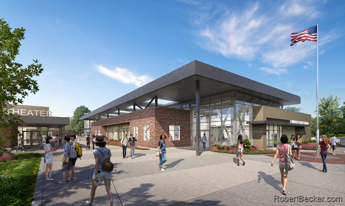 High school architectural rendering