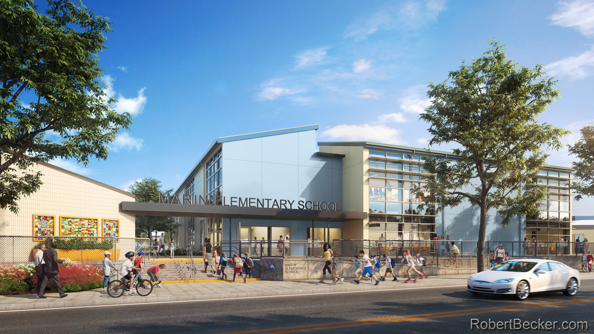 Elementary school architectural rendering