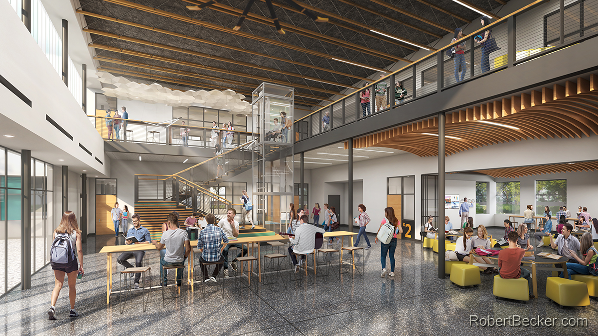 High school architectural rendering