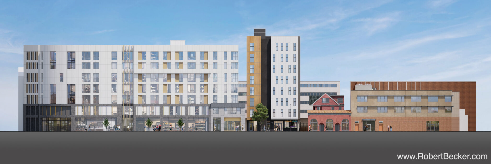 2138 Kittridge orthographic rendering for Niles Bolton Associates. Berkeley, CA.