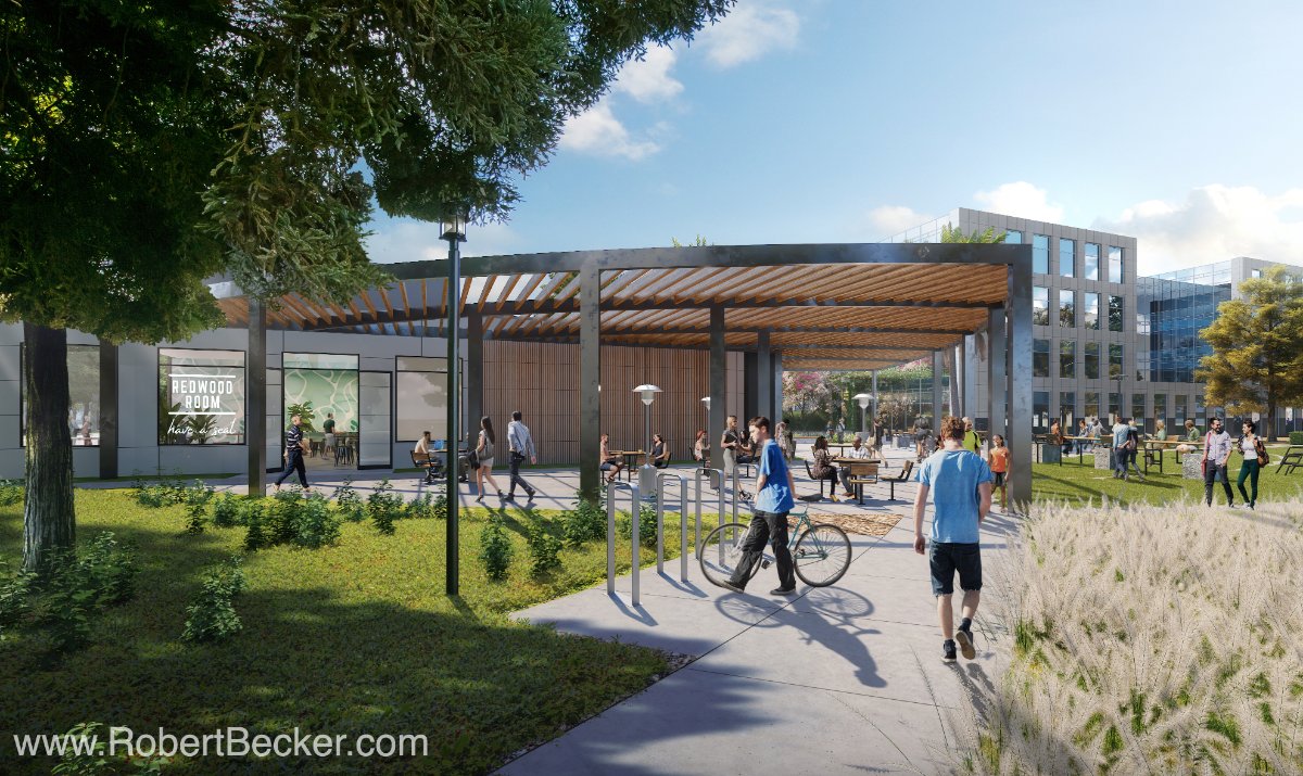 The Grove amenity landscape rendering, 350 Ellis