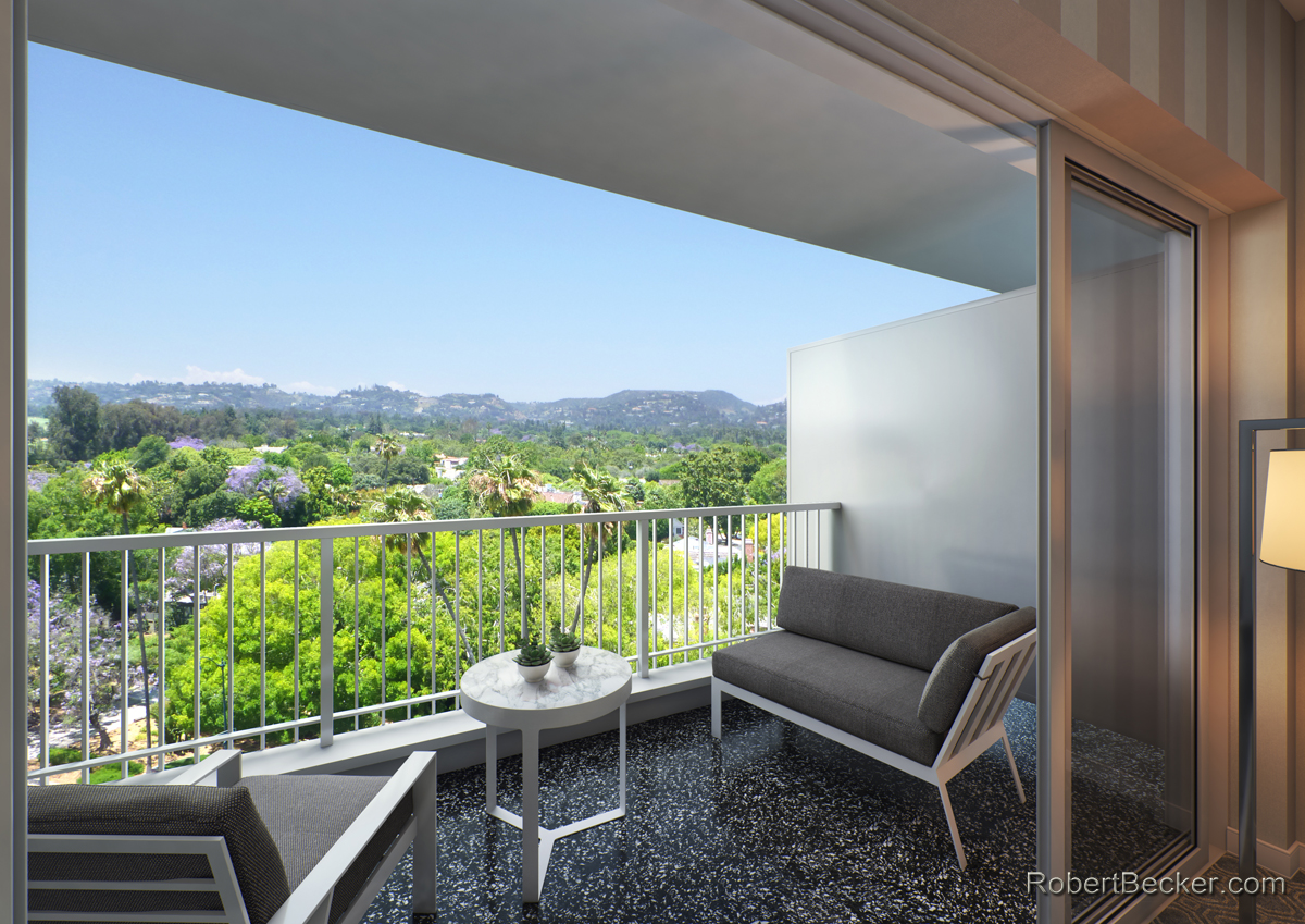 Guest Balcony-Los Angeles CA-hospitality