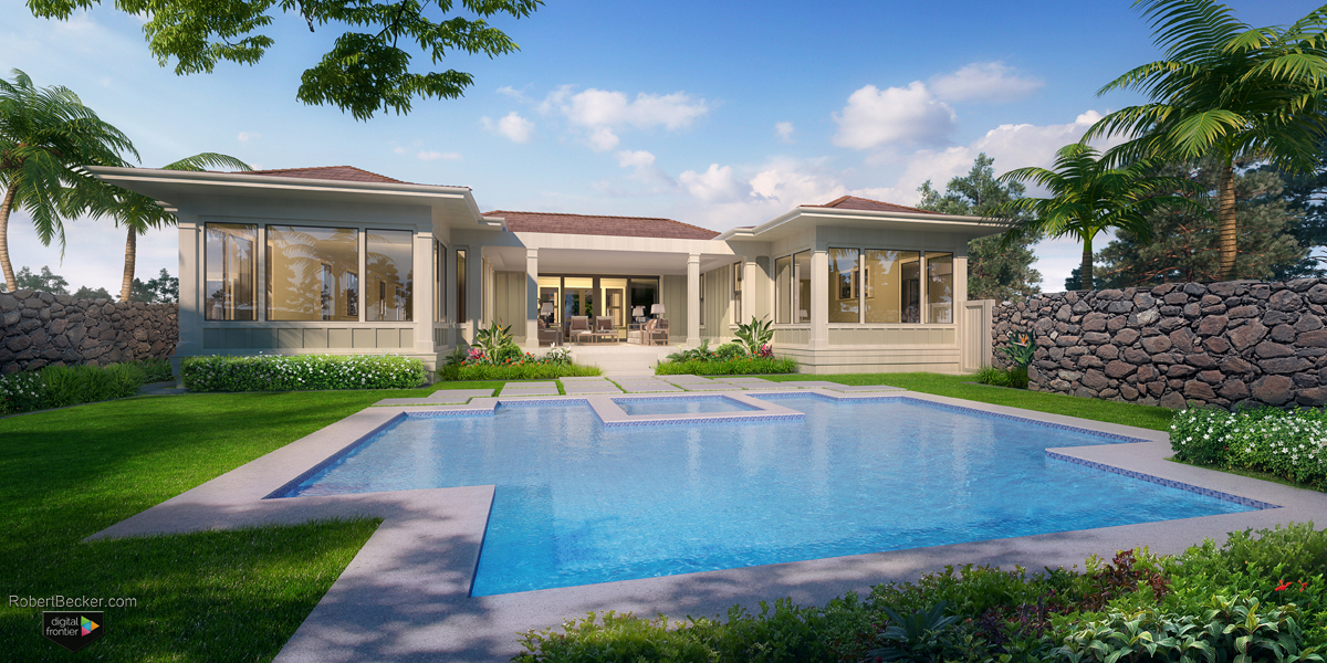 Lot 10-Hawaii-Kauai Design + Architecture-residential-pool view