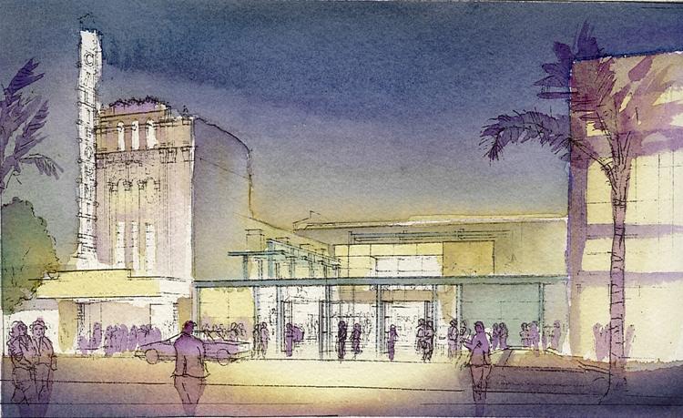 Color study, Opera San Jose rendering for ELS Architecture